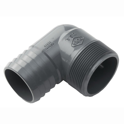 1-1/2" Insert x Male Pipe Thread Poly Elbow