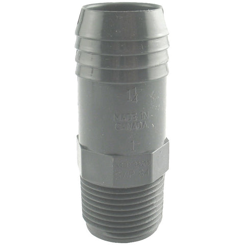 1-1/4" Insert x 1" Male Pipe Thread Poly Adapter