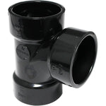 1-1/4" Hub x Hub x Hub ABS Sanitary Tee
