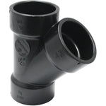 1-1/4" Hub x Hub x Hub ABS 45 Degree Wye