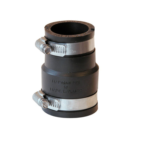 1-1/2" x 1-1/4" Plastic to Cast Iron Adjustable PVC Coupling