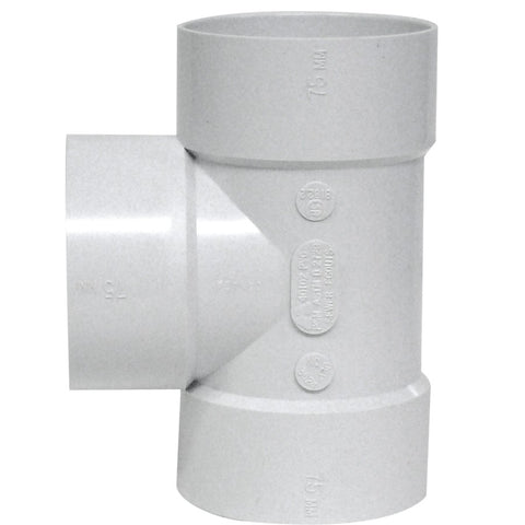 CSA Approved 3" Hub x Hub x Hub PVC Straight Sewer Tee