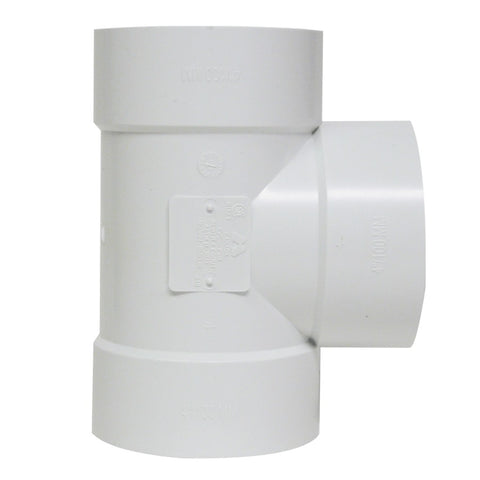 CSA Approved 4" Straight x Straight x Straight PVC Sewer Tee