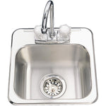 13 inch(s) x 13 inch(s) x 6 inch(s) 2 Hole Stainless Steel Bar Sink, with Ledge