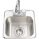 13 inch(s) x 13 inch(s) x 6 inch(s) 2 Hole Stainless Steel Bar Sink, with Ledge