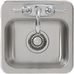 13 inch(s) x 13 inch(s) x 6 inch(s) 2 Hole Stainless Steel Bar Sink, with Ledge