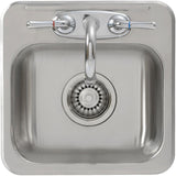 13 inch(s) x 13 inch(s) x 6 inch(s) 2 Hole Stainless Steel Bar Sink, with Ledge