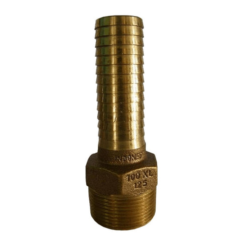 1-1/4" MPT x 1" Insert Brass Adapter with Built in Eye
