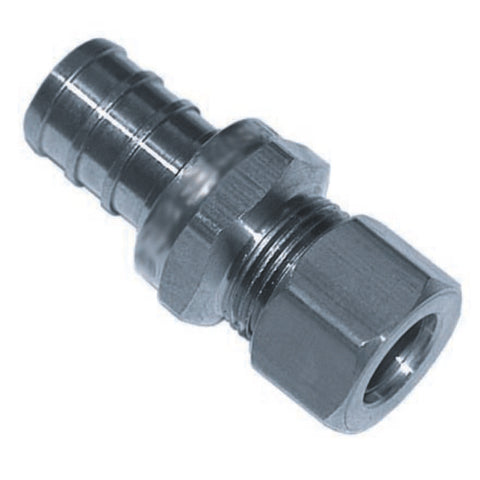 1/2" PEX  x 3/8" Compression Brass Straight Adapter