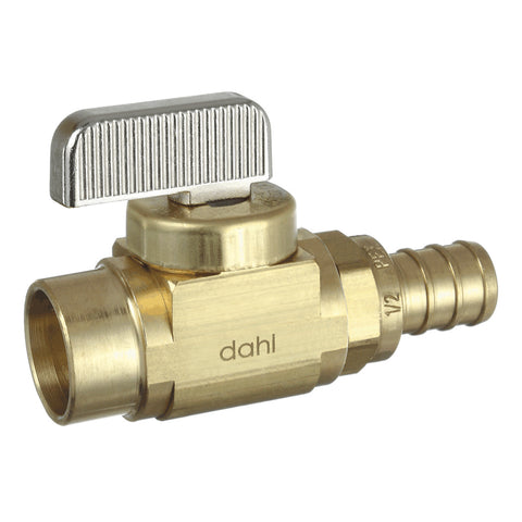 1/2" PEX x Copper Brass Straight Valve