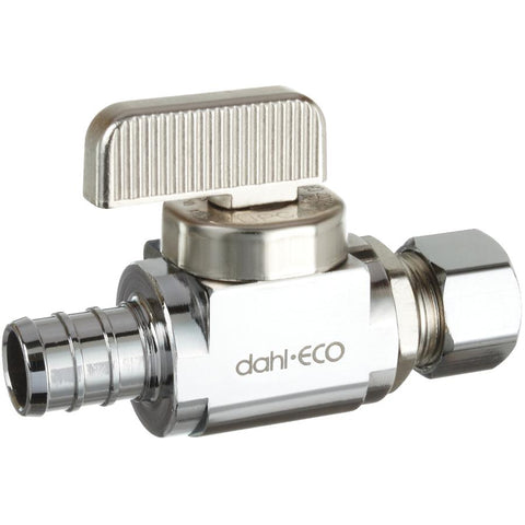 1/2" PEX x 3/8" Outside Diameter Straight Mini Ball Valve