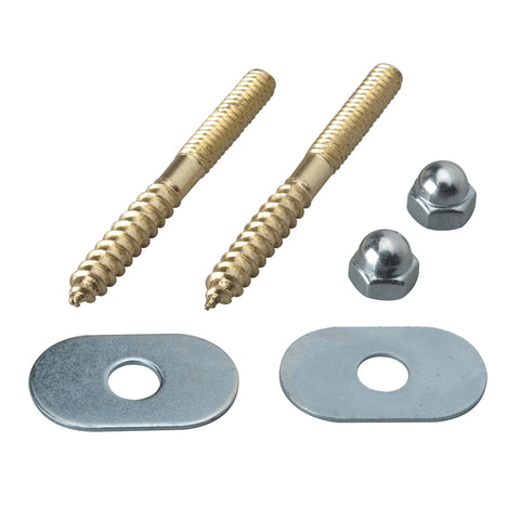1/4" x 2-1/2" Brass Plated Toilet Screw Set