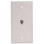 Modular Phone Wall Plate - with 4 Conductors, White