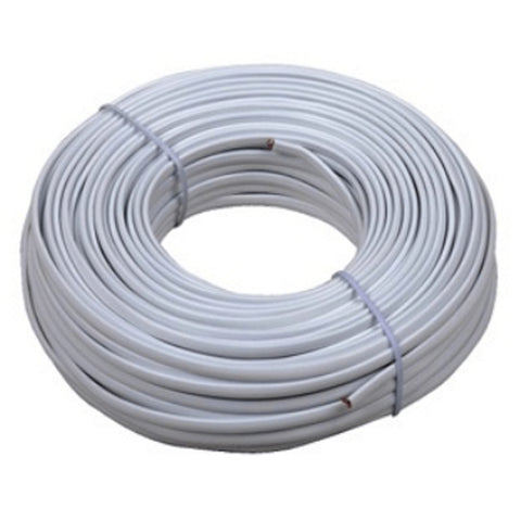 15.2M/50' White Flat Phone Cord