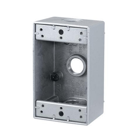 White Weatherproof Outdoor Metal Single Gang Device Box