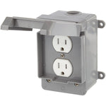 Grey PVC Vertical Weatherproof Tamper Resistant Receptacle Kit