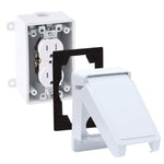 White PVC Vertical Weatherproof Tamper Resistant Receptacle Kit