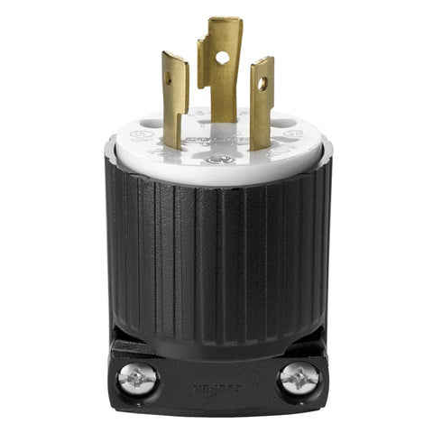 EATON L620P Grounded Locking Electrical Plug, 250 V, 20 A, 2 P, 3 W, White