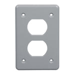 Grey Plastic 1-Gang Duplex Receptacle Plate