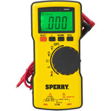 Sperry Instruments Digital Thin Multimeter, Autoranging 600V AC/DC, 10A, Yellow