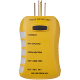 Sperry Instruments New Patent Pending Single Led Indicator Stop Shock II GFCI Outlet Circuit Analyzer Tester, Detects Low Resistance, 1/Ea