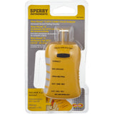 Sperry Instruments New Patent Pending Single Led Indicator Stop Shock II GFCI Outlet Circuit Analyzer Tester, Detects Low Resistance, 1/Ea