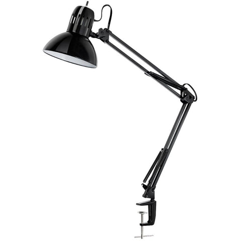 Globe Electric 32" Multi-Joint Desk Lamp with Metal Clamp, Black Finish 56963