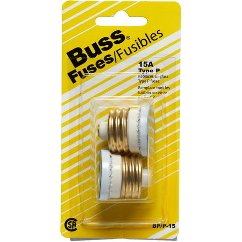 2 Pack 15 Amp P Plug Fuses