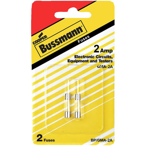 2 Amp Fast Act Glass Fuses - 2 Pack