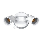 Outdoor White Metal Double Flood Light Holder Kit