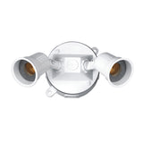 Outdoor White Metal Double Flood Light Holder Kit