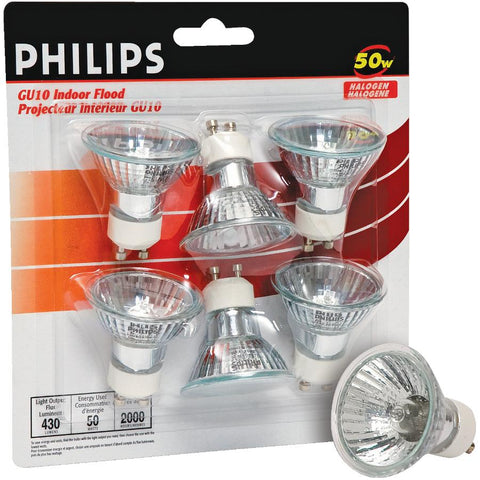 Philips 213462 Halogen 50W GU10 Flood Light Bulb 6 Pack