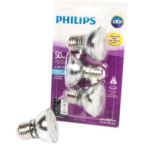 PHILIPS 470039 Led 50W PAR16 Glass Daylight (5000K)-3 Pack