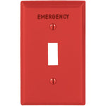 Red 'Emergency' 1-Toggle Switch Plate