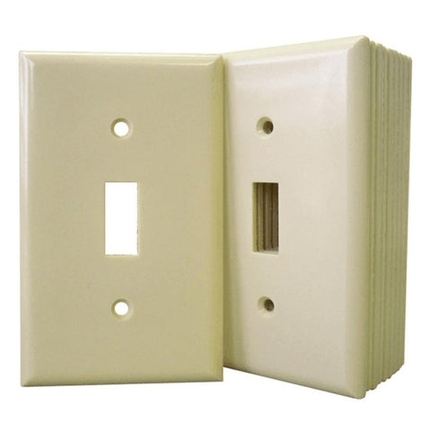 10 Pack Ivory Plastic 1-Toggle Switch Plates