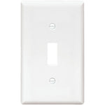 10 Pack White Plastic 1-Toggle Switch Plates