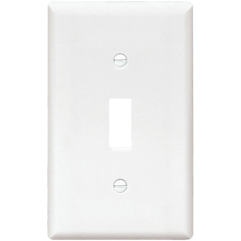 10 Pack White Plastic 1-Toggle Switch Plates