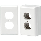 10 Pack White Plastic 1-Gang Duplex Receptacle Plates