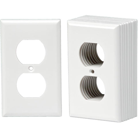 10 Pack White Plastic 1-Gang Duplex Receptacle Plates