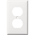 10 Pack White Plastic 1-Gang Duplex Receptacle Plates