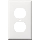 10 Pack White Plastic 1-Gang Duplex Receptacle Plates