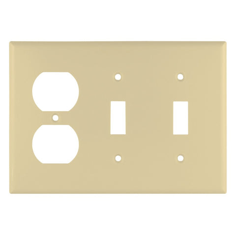 Ivory 2-Toggle/1-Duplex Switch/Receptacle Plate