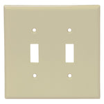 Ivory Plastic 2-Toggle Switch Plate