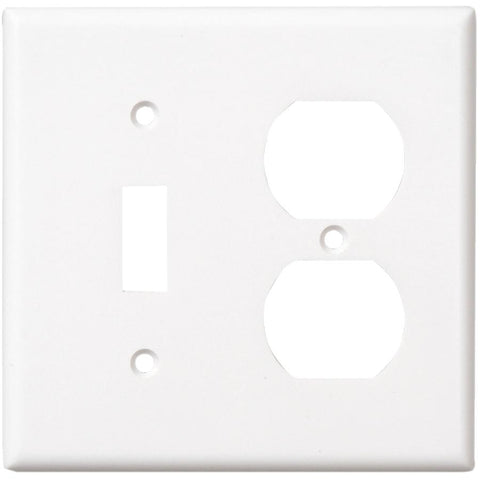 White 1-Toggle/1-Duplex Switch/Receptacle Plate