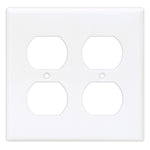 White Plastic 2-Gang Duplex Receptacle Plate