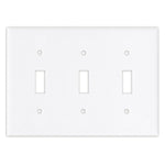 White Plastic 3-Toggle Switch Plate