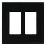 Screwless Black 2-Gang Decorator Wall Plate