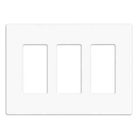 Eaton PJS263W Decorator Screwless Wallplate, 3-Gang, White