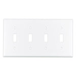 White Plastic 4-Toggle Switch Plate