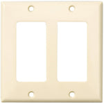 Ivory Plastic 2-Gang Decorator Wall Plate